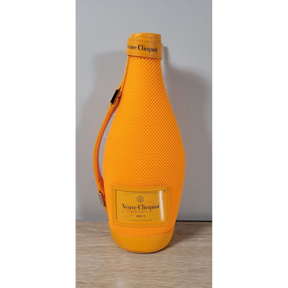 Veuve Clicquot Orange Champagne Bottle Carrier with Handle and Zipper